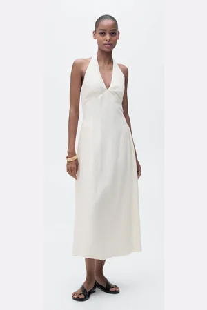 MANGO Neckholderkleid aus Leinen - Damen - L