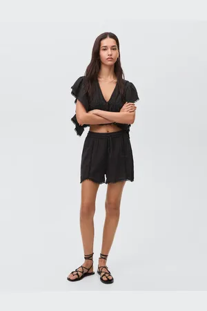 MANGO Baumwoll-Shorts mit Quasten - Mädchen - M