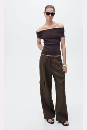 MANGO Cargohose aus Leinen - Damen - 34
