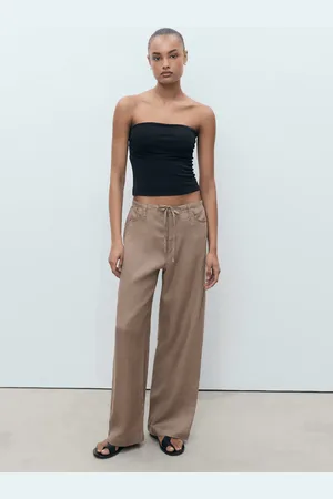 MANGO Wideleg-Leinenhose - Damen - 34