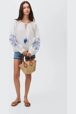 MANGO Jeansshorts mit ausgefranstem Saum - Mädchen - XS
