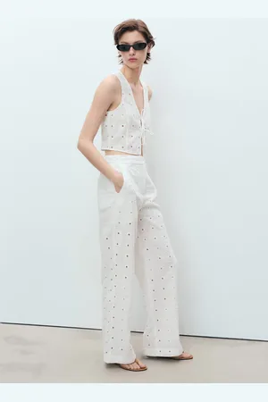 MANGO Bestickte Baumwollweste mit Schleifen - Damen - XXS