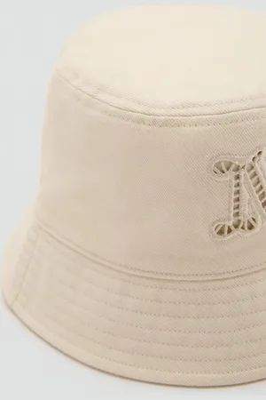 MANGO Bucket Hat mit Stickbuchstaben - Damen - Einheitsgröße