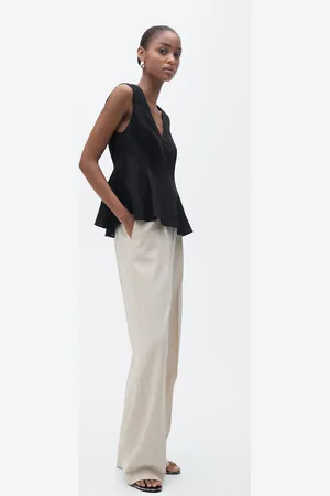 MANGO Peplum-Top aus Leinengemisch - Damen - S