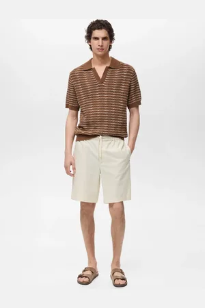 MANGO Leinen-Bermudashorts mit Kordelzug - Herren - 40