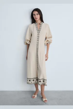 MANGO Baumwollkleid mit Lochmuster - Damen - XL