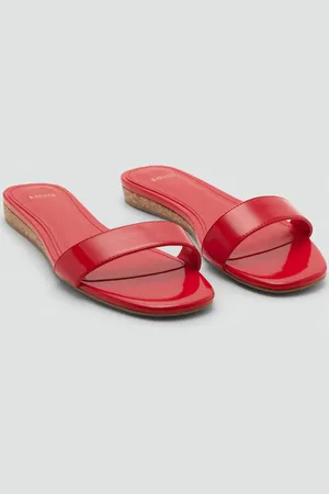 MANGO Flache Sandale mit Lackleder-Effekt - Damen - 38