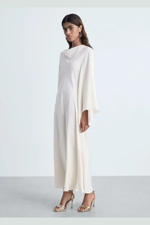 MANGO Langes Satinkleid - Damen - L