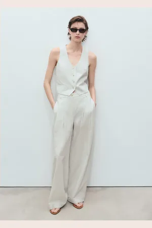 MANGO Leinenmischung Sakko-Weste - Damen - S