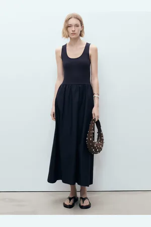 MANGO Evasé-Kleid aus kombiniertem Stoff - Damen - L