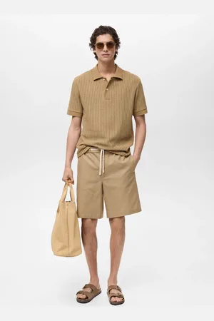 MANGO Geripptes Grobstrick-Poloshirt - Herren - L