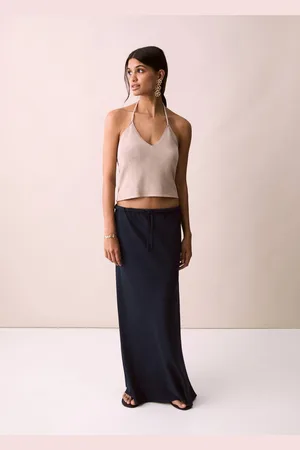 MANGO Leinenrock mit Schleife - Mädchen - XL
