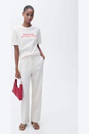 MANGO Kurzärmliges Print-T-Shirt - Damen - M