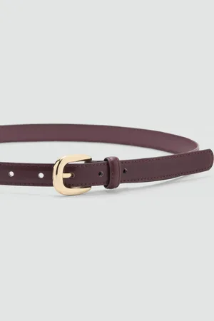 MANGO Schmaler Kunstledergürtel - Damen - XL