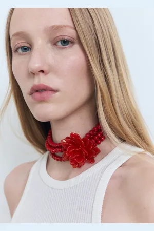 MANGO Kugelhalskette mit Blumendetail - Damen - Einheitsgröße