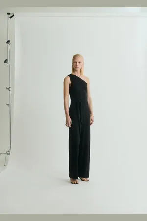 MANGO Asymmetrischer Jumpsuit mit Gürtel - Damen - L