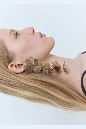 MANGO Blumen-Ohrhänger - Damen - Einheitsgröße