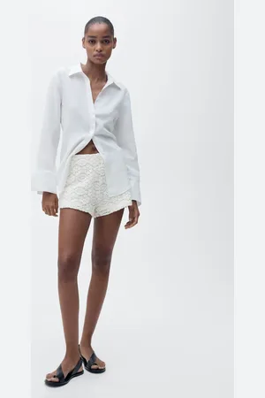 MANGO Gerade Shorts im Häkel-Style - Damen - M