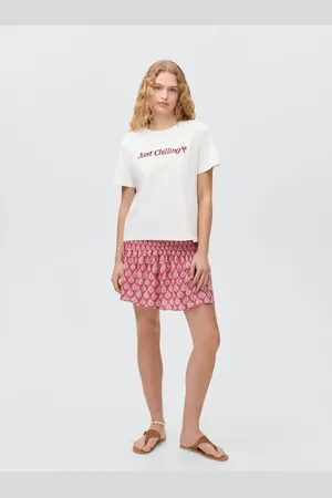 MANGO T-Shirt mit beflocktem Schriftzug - Mädchen - S