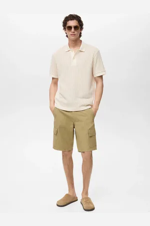 MANGO Geripptes Grobstrick-Poloshirt - Herren - M