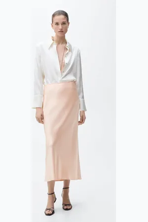MANGO Midirock mit Satin-Effekt - Damen - M