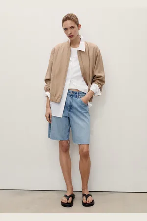 MANGO Jeans-Bermudashorts mit ausgefranstem Saum - Damen - 42