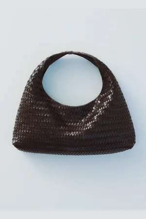 MANGO Handtasche aus Leder in Flechtoptik - Damen - Einheitsgröße