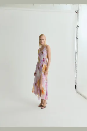 MANGO Volant-Kleid mit Blumenmuster - Damen - L