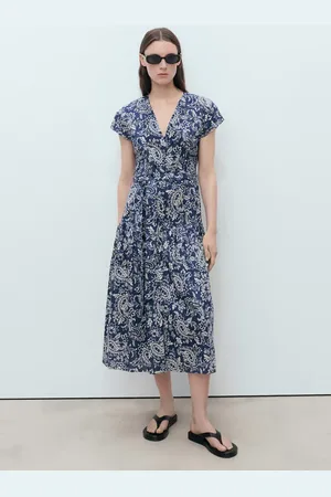 MANGO Ausgestelltes Kleid mit Paisleymuster und Gürtel - Damen - 4XL