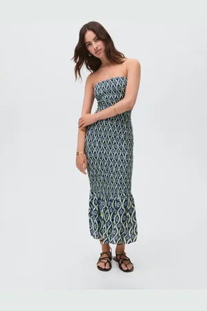 MANGO Schulterfreies Printkleid - Mädchen - M