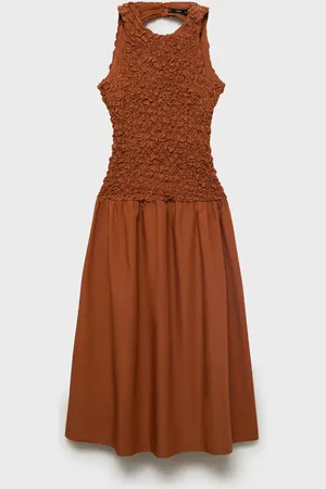 MANGO Rückenfreies kombiniertes Kleid mit Textur - Damen - M