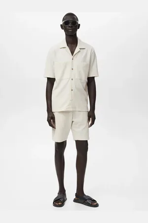 MANGO Gestreifte Baumwoll-Bermudas - Herren - S