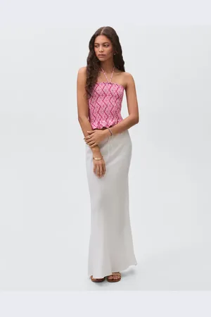 MANGO Bedrucktes Top mit Volant - Mädchen - L