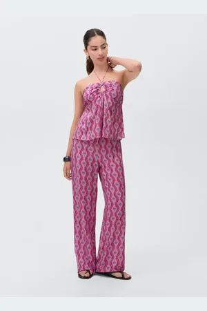 MANGO Top mit Print und Halterkragen - Mädchen - L