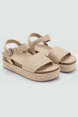 MANGO Jute-Sandale in Flecht-Optik - Mädchen - 40
