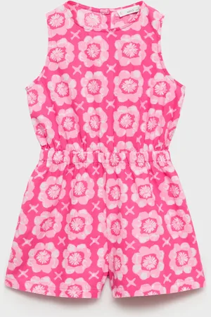 MANGO Gemusterter Leinenoverall - Kinder - 8