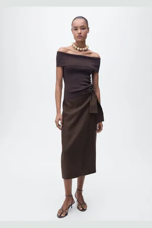 MANGO Sarong-Rock aus Leinen - Damen - L