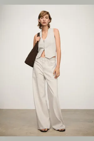 MANGO Gestreifter Zip-Pullunder - Damen - S