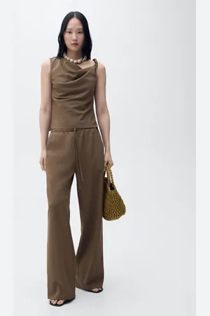 MANGO Gerade Hose mit Schleife - Damen - L