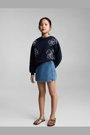 MANGO Sweatshirt Baumwolle mit gestickten Blumen - Kinder - 9-10 Jahre