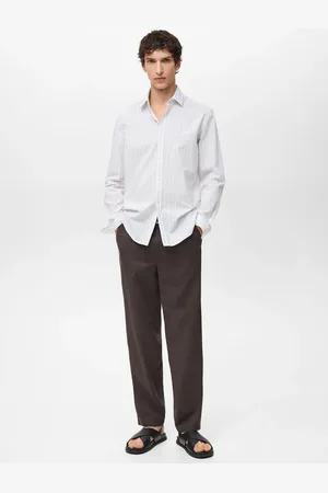 MANGO Gestreiftes Hemd 100% Baumwolle Regular Fit - Herren - XS