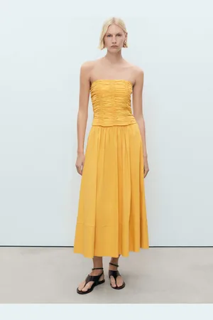 MANGO Langer Rock mit Raffdetails - Damen - 42
