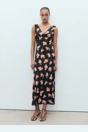 MANGO Langes Kleid mit Blumenmuster - Damen - S