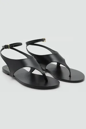 MANGO Leder-Riemensandale - Damen - 40