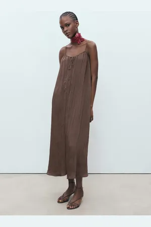 MANGO Langes Kleid mit Knittereffekt - Damen - M