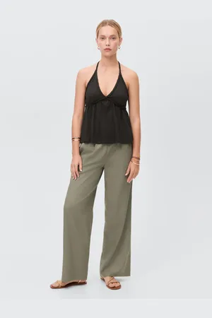 MANGO Gerade Leinenhose - Mädchen - L
