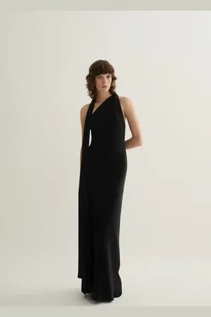 MANGO Asymmetrisches Kleid mit Schleife am Hals - Damen - L