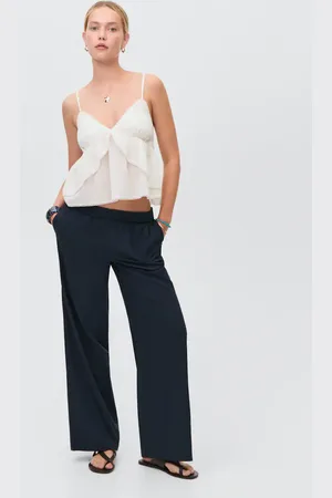 MANGO Gerade Leinenhose - Mädchen - XXS