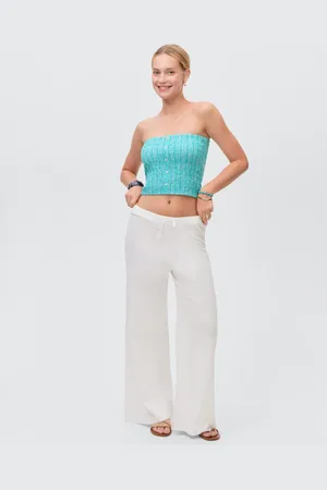 MANGO Gerade Leinenhosen - Mädchen - XXS