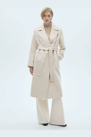 MANGO Handmade Wollmantel mit Gürtel - Damen - S